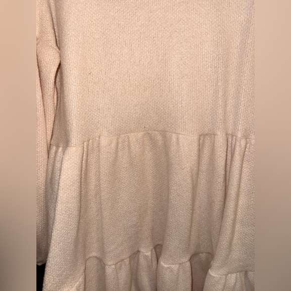 Peach Love California Cream Textured Knit Babydoll Dress - Picture 2 of 4